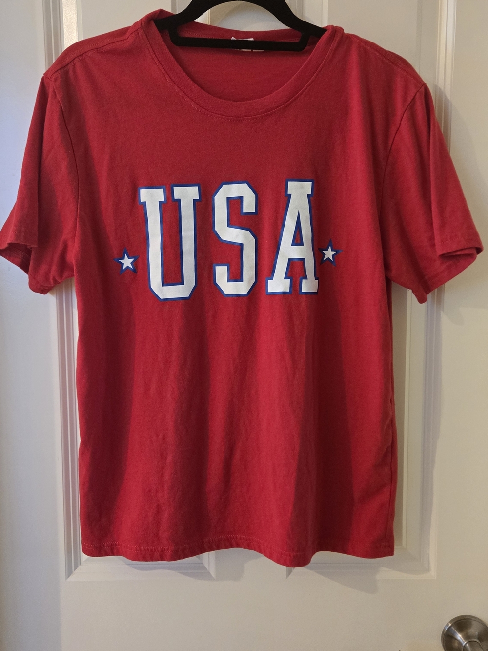 Red USA Graphic Tee - Women's Short Sleeve Patriotic Top